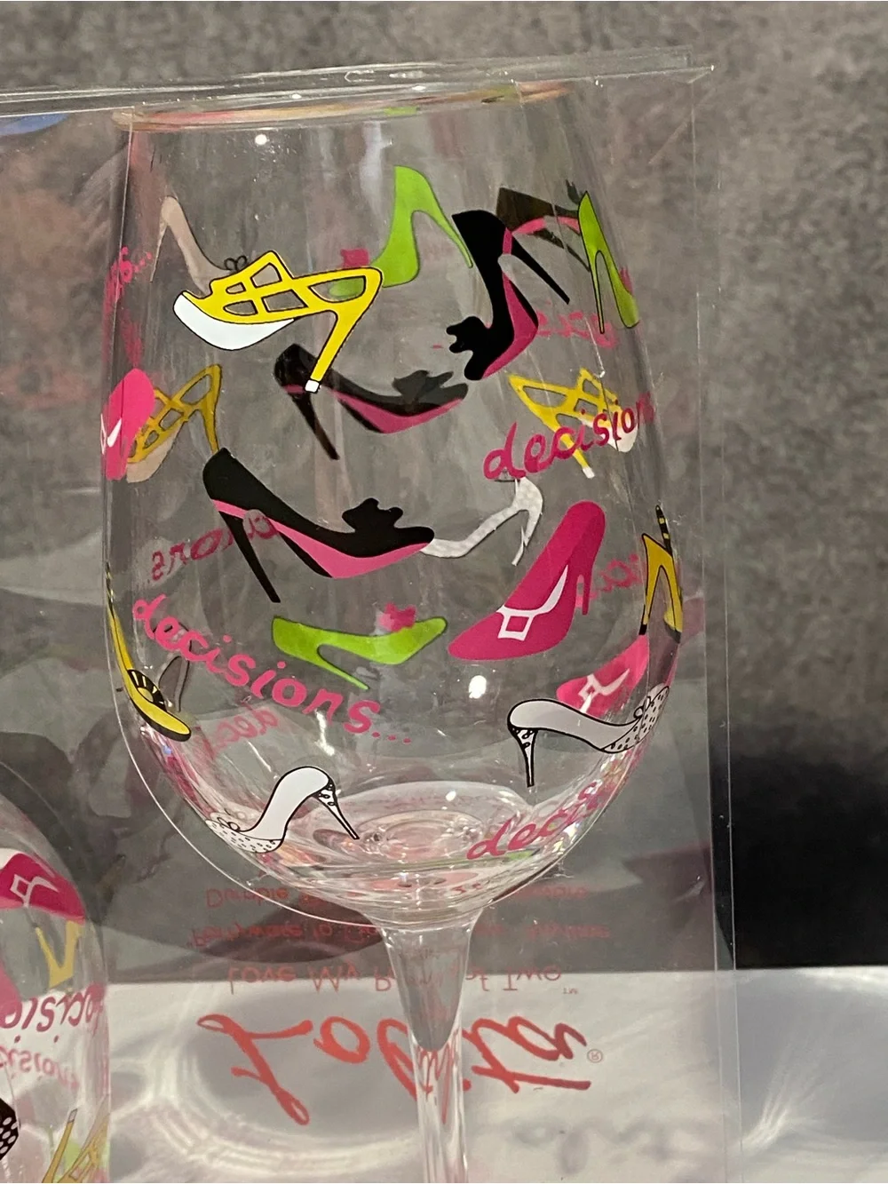 Lolita Decisions Acrylic Wine Glasses Set of 2 Love My Party of Two New⁠